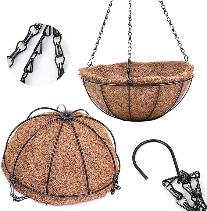 EIMQUVW 4 Pack Hanging Planter Basket Outdoor Large Hanging Flower Pots Indoor - Image 8
