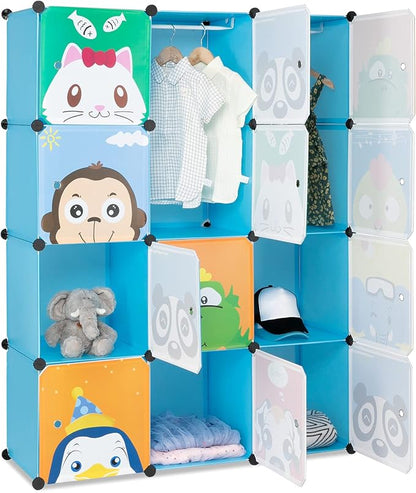 Cubes Storage Organizer, 12-Cube Plastic DIY Cabinet Clothes Wardrobe Closet by Shyneer
