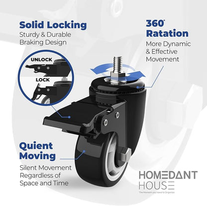 HOMEDANT House 5-Tier Metal Rolling Cart Shelf Rack Casters Heavy Duty - Image 13