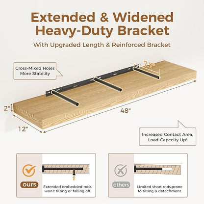 Floating Shelves 48 Inch Long, 12 Inch Deep Floating Shelves - Image 2