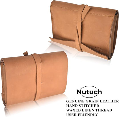 Leather Tech Pouch for Cables Chargers Phone | Tech Bag | Zipper Travel - Image 7