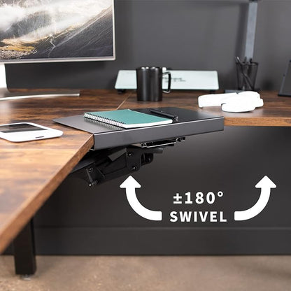 VIVO Black Under Desk Corner 25 x 10 inch Keyboard Tray, MOUNT-KB03B | Computer - Image 7