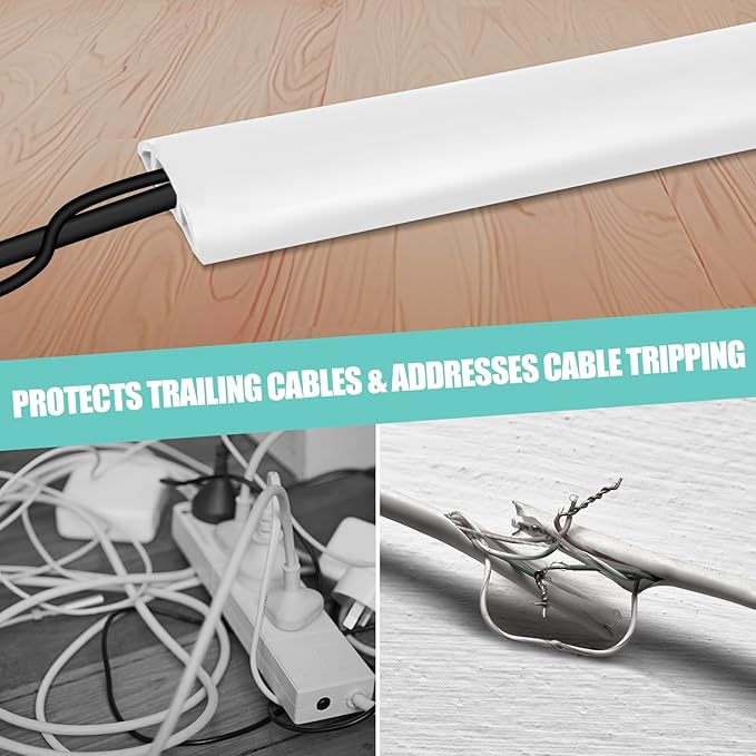 Floor Cord Cover Self Adhesive Cord Hider, 10FT Cable Management, Extension - Image 6