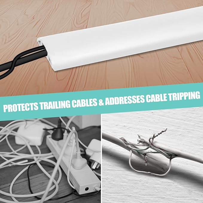 Floor Cord Cover Self Adhesive Cord Hider, 3.3FT Cable Management, Extension - Image 6