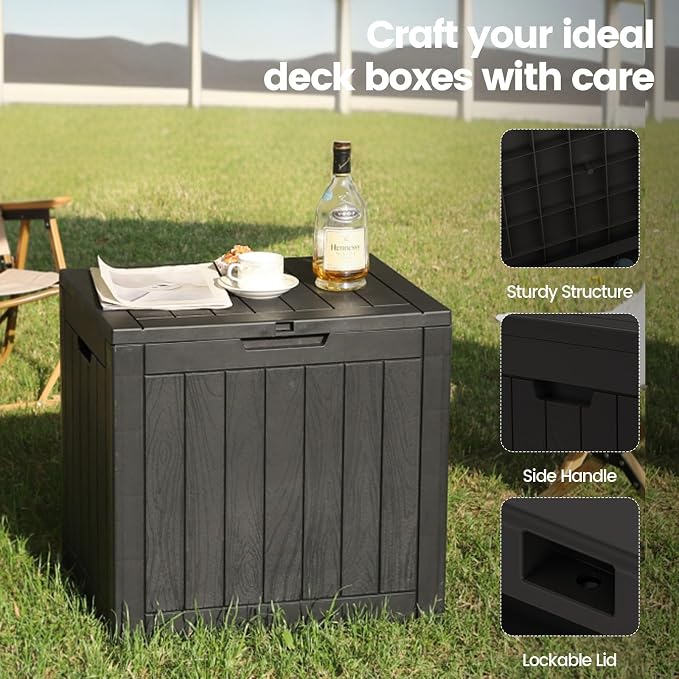 Zapdos 31 Gallon Outdoor Deck Box, Lockable Waterproof Outdoor Storage Boxes - Image 6