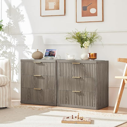 LEYAOYAO 23" Wide Fluted Farmhouse Night Stand Set of 2 - Image 4