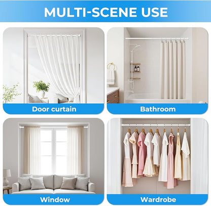 4 Pack Spring Loaded Tension Rod 48-59" Adjustable Curtain Rods No Drill - Image 4