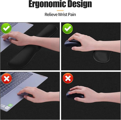Bloss Leather Desk Pad and Keyboard Wrist Rest, Non-Slip Large Mouse Pad + - Image 2