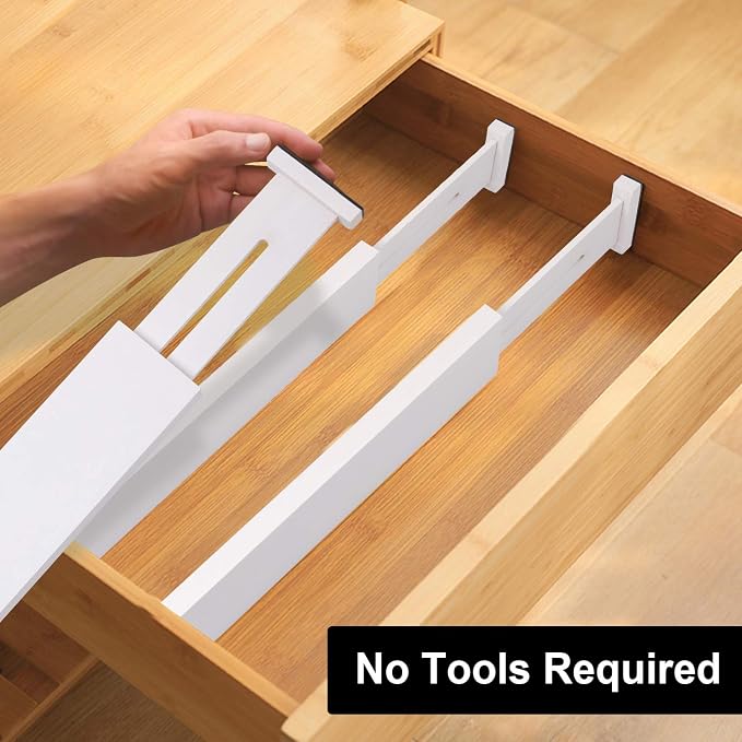 Bamboo Drawer Dividers Organizers, Kitchen Drawer Organizer, Adjustable Drawer - Image 6