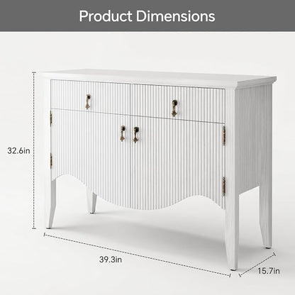 FUSUNBAO 40" Fluted Buffet Cabinet, Sideboard Credenza - Image 2