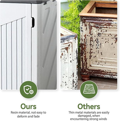 Aoxun White Outdoor Storage Cabinet - Image 6