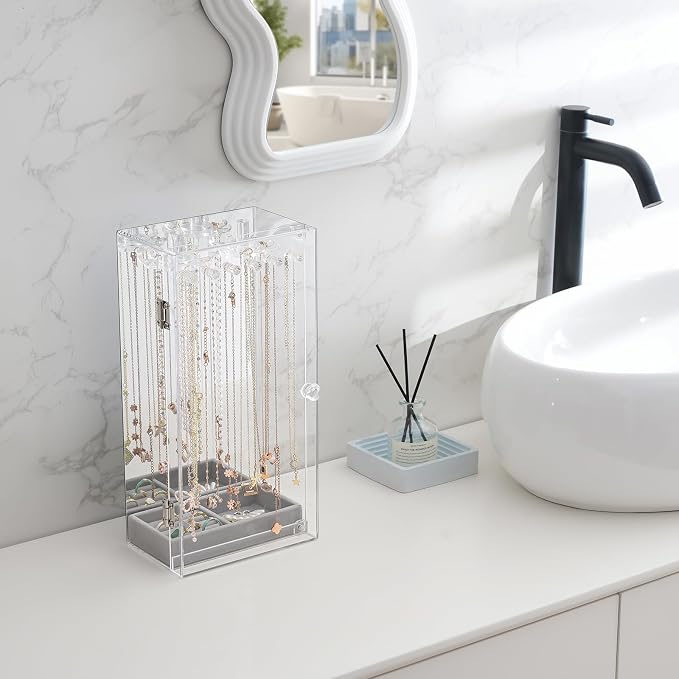 Lolalet Necklace Holder Organizer, Acrylic Jewelry Organizer - Image 7