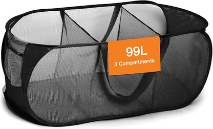 Foldable Laundry Baskets, Collapsible Mesh Laundry Hamper, Durable Pop Up by Bemkoo