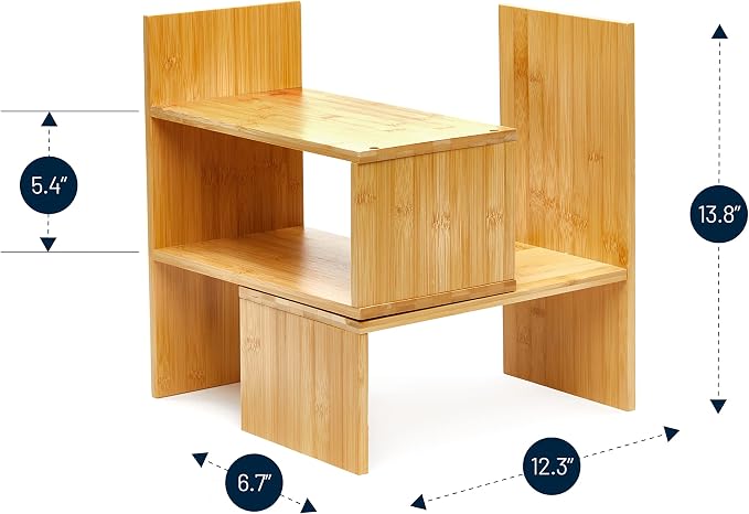 RoyalHouse Natural Bamboo Desktop Organizer, Attractive Design, Stand Shelf - Image 4