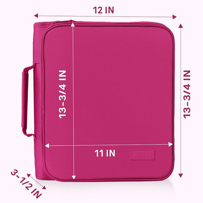 SUNEE Zippered Binder Bag with Handle, 2-Inch 3-Ring O-Ring, 500-Sheet Capacity - Image 6