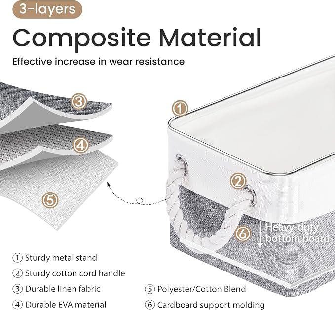11.8x7.9x5.2 Inch Fabric Small Storage Bins - Image 2