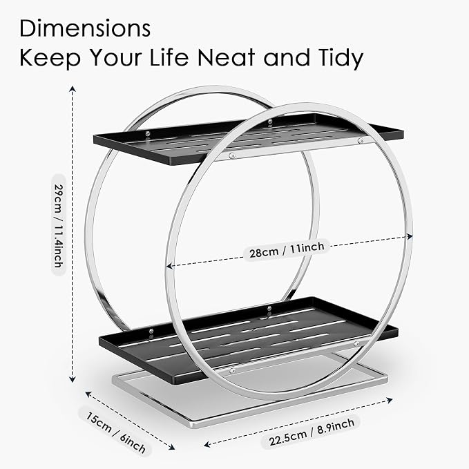 Bathroom Counter Organizer, 2-Tier Bathroom Organizers and Storage, Exquisite - Image 3