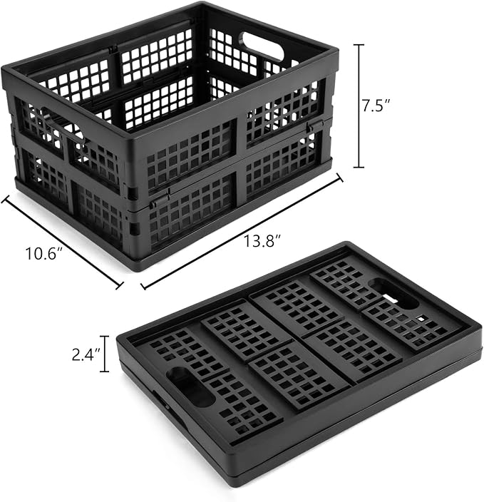 Eslite 16L Plastic Collapsible Storage Crates, Folding Crates Storage - Image 4