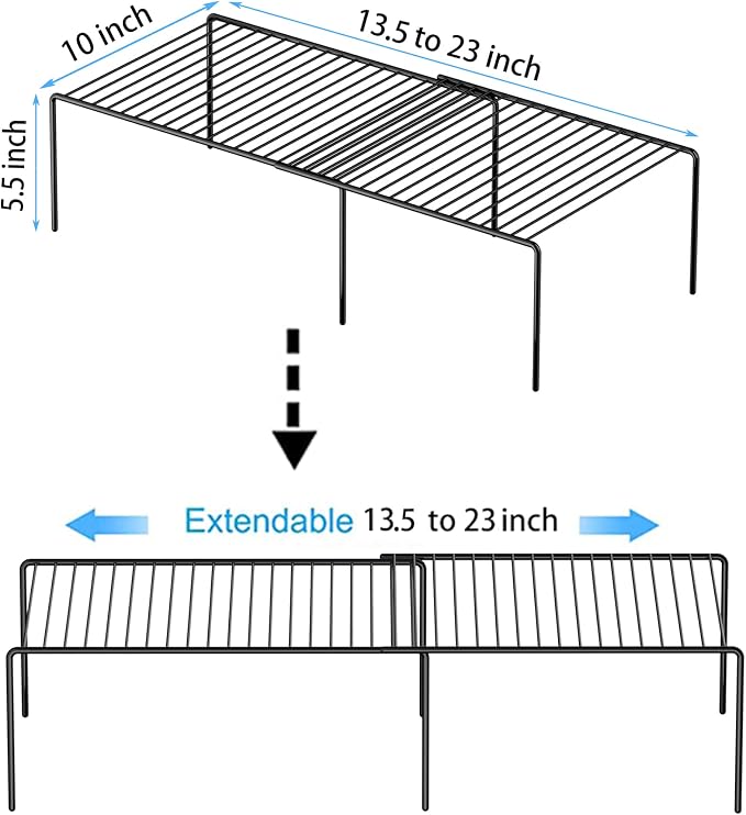 Redrubbit Expandable Shelf Rack, Rustproof Metal Storage Organizer - Image 3