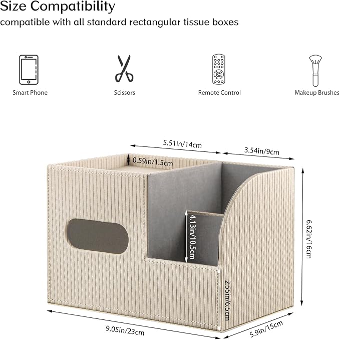 Modern PU Leather Cube Tissue Box Cover - Image 3