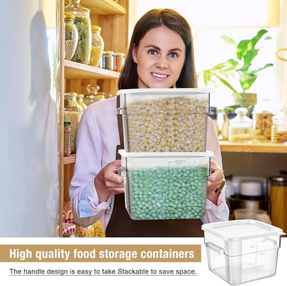 FoldTier 2 Pieces Square Food Storage Containers Polycarbonate Clear food - Image 4