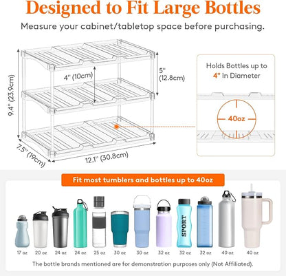Lifewit Stackable Water Bottle Storage Organizer, Tumbler Cup Organizer - Image 2