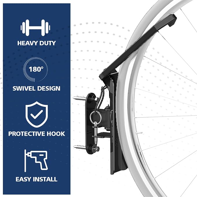 Swivel Bike Wall Mount, Vertical Bicycle Rack - Image 4