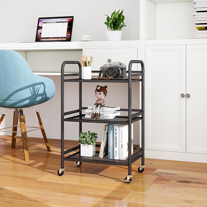 HDANI 3 Tier Rolling Cart, Heavy Duty Multifunctional Metal Frame-Supports 22 - Image 7