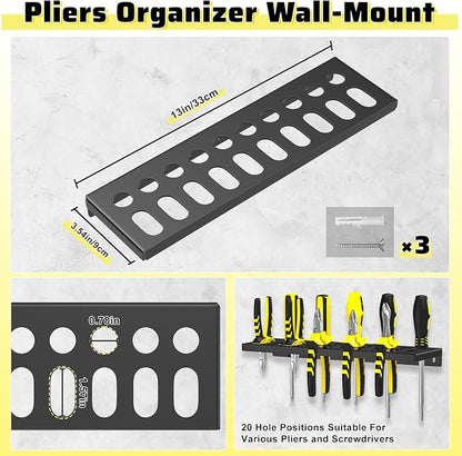 Wall Mount Screwdriver Organizer, Pliers Holder, Hammer Rack, Metal Storage - Image 4