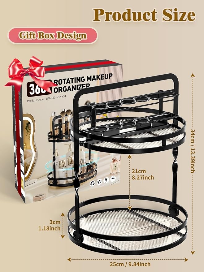 Rotating Makeup Vanity Organizer, 360 Spinning Perfume Organizer - Image 4