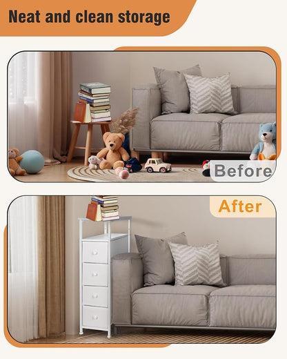 Narrow Dresser for Bedroom, Fabric Tall Dresser & Chests of Drawers - Image 6