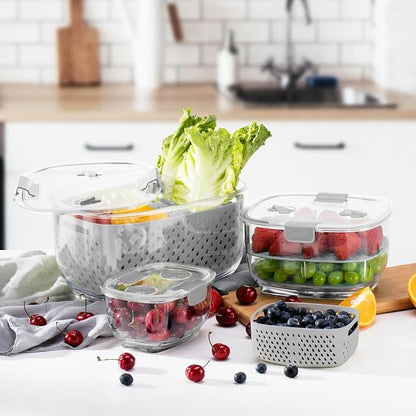 LUXEAR Fresh Produce Vegetable Fruit Storage Containers 3Piece Set, BPA-free - Image 7