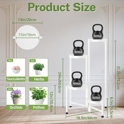 iDavosic.ly Plant Stand Indoor Outdoor, 4 Tier Corner Metal Flower Display - Image 3