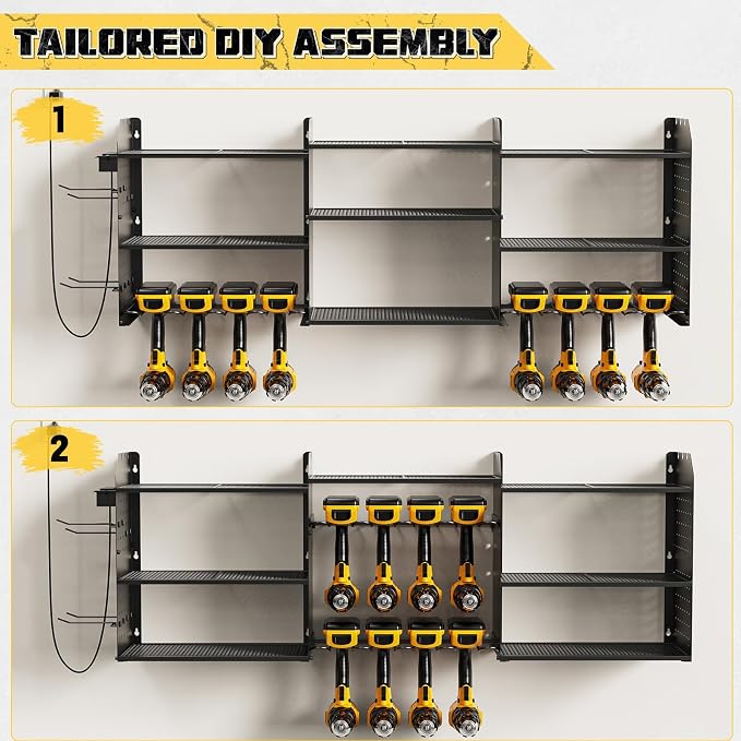 Power Tool Organizer with Charging Station Wall Mount, 3 Layer Expanded Heavy - Image 5