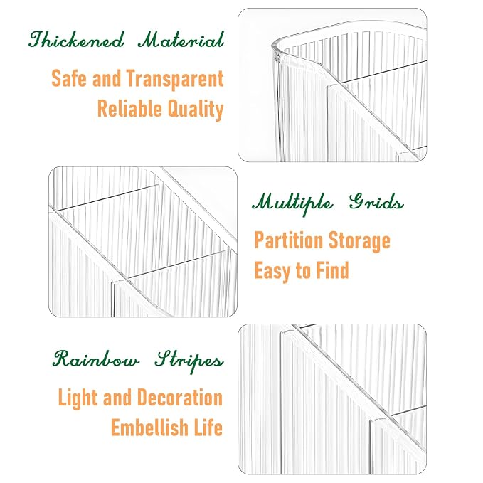 Amber Makeup Organizer, Makeup Brush Holder 8 Cups - Image 7