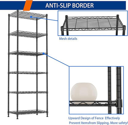 REGILLER 6 Wire Shelving Steel Storage Rack Adjustable Unit Shelves - Image 6