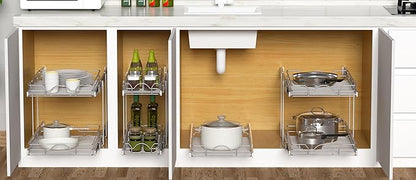 OCG 2 Tier Pull Out Cabinet Organizer, Pull Out Drawers - Image 8