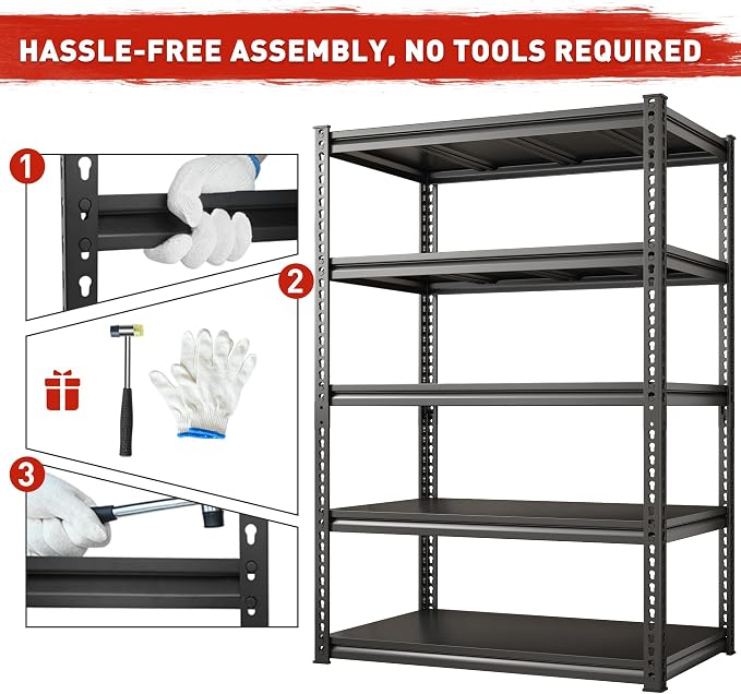 REIBII 72" H Garage Shelving Load 2500Lbs - Image 3
