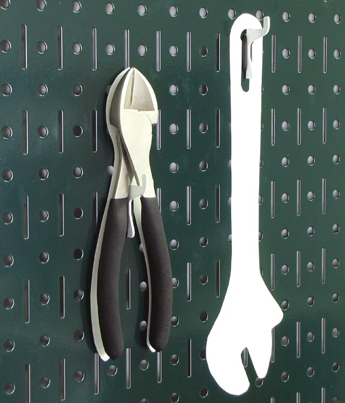 Wall Control Narrow Pegboard Rack 8in x 32in Green Metal Pegboard Runner Tool - Image 6