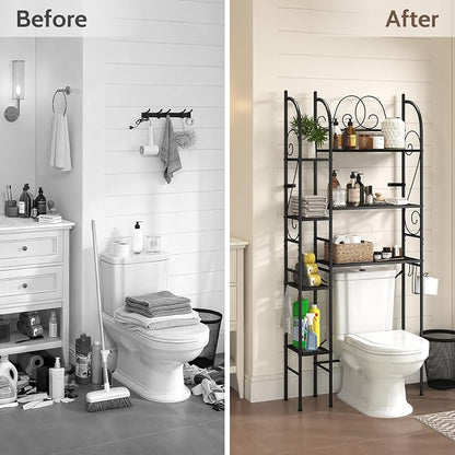 7-Tier Over the Toilet Storage Rack, Heavy-Duty Metal Bathroom Organizer - Image 6