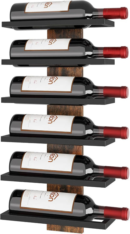 Hoctieon 6 Tier Wall Mount Wine Rack, Wall Mounted Wine Bottle Racks by Hoctieon