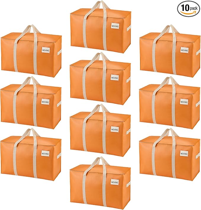 VENO 10 Pack Moving Bags, Heavy Duty, Moving Boxes Alternative, Packing Storage by Veno