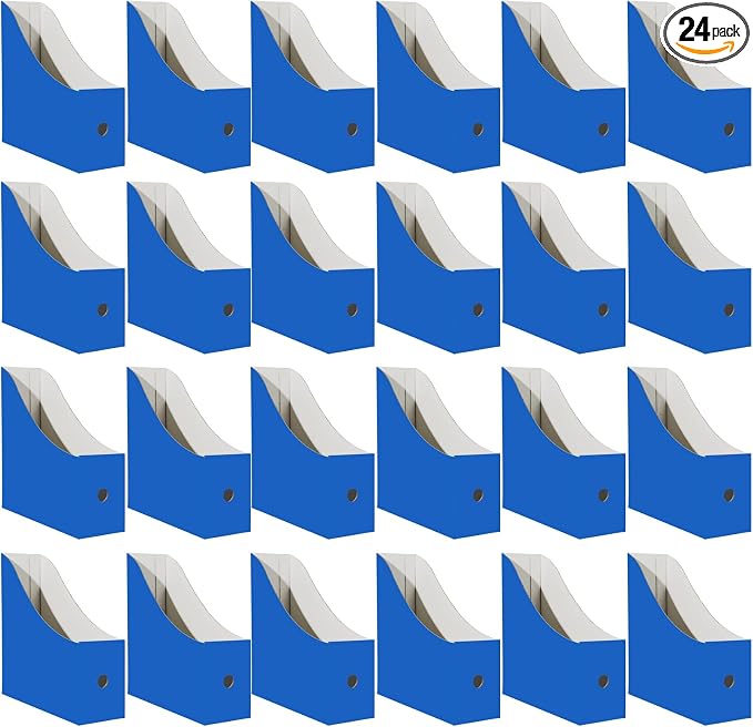 Limitliho 24 Pack Blue Cardboard Magazine File Holder by Limitliho