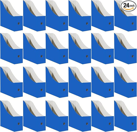 Limitliho 24 Pack Blue Cardboard Magazine File Holder by Limitliho