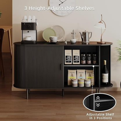 Buffet Sideboard Cabinet with Storage, Modern Accent Coffee Bar Console Table - Image 4