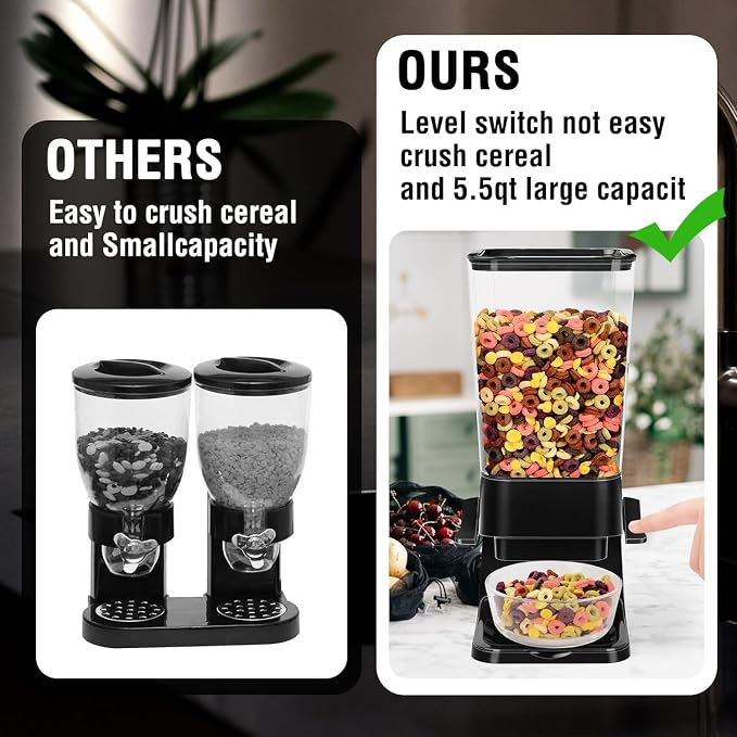 Cereal Dispenser Countertop 3pcs, 5.5L Cereal Containers Storage Dispenser - Image 7
