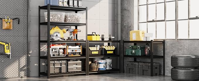 5-Tier Metal Storage Shelving Unit, 000 lbs Capacity Adjustable Garage Shelves - Image 7