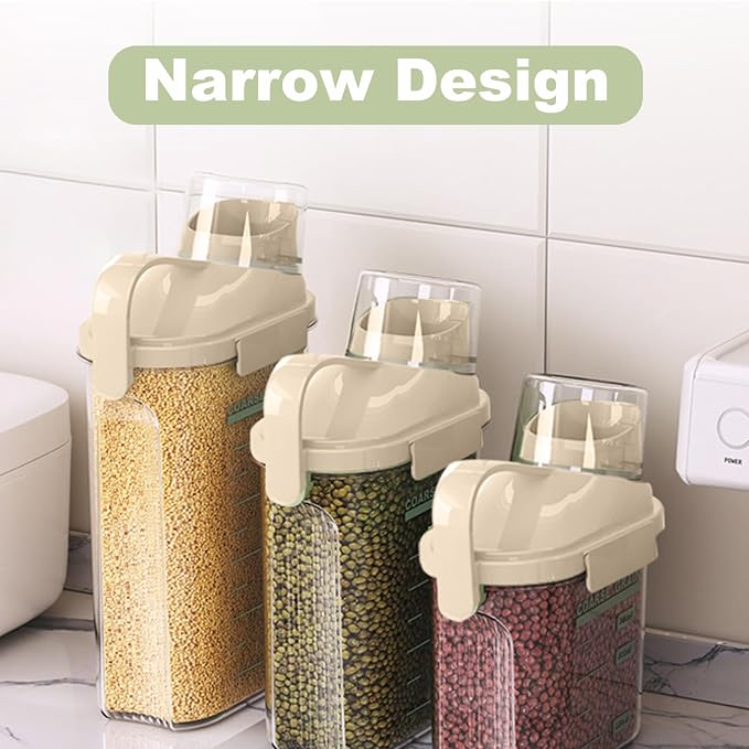 LANGMINGDE 1 Piece Cereal Containers Storage, 2.5L/85oz Rice Airtight Storage - Image 2