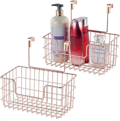 JUNCHU CHERRY Wire Hanging Storage Basket 2 Packs, Wall Mounted Kitchen by JUNCHUCHERRY