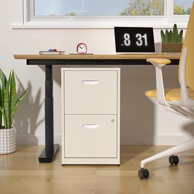 Filing Cabinet 2 Drawer with Lock, Under Desk Metal Filing Cabinet, Two Drawer - Image 7